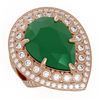 Image 1 : 16.29 ctw Certified Emerald & Diamond Victorian Ring 14K Rose Gold - REF-581W8H