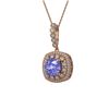 Image 1 : 7.19 ctw Tanzanite & Diamond Victorian Necklace 14K Rose Gold - REF-290Y9X