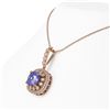 Image 3 : 7.19 ctw Tanzanite & Diamond Victorian Necklace 14K Rose Gold - REF-290Y9X