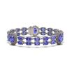 Image 1 : 32.77 ctw Tanzanite & Diamond Bracelet 14K White Gold - REF-366H3R