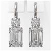 Image 2 : 1.8 ctw Emerald Cut Diamond Designer Earrings 18K White Gold - REF-364G3W