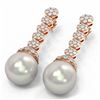 Image 3 : 2.75 ctw Diamond & Pearl Earrings 18K Rose Gold - REF-229M6G