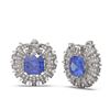 Image 2 : 13.05 ctw Tanzanite & Diamond Earrings 18K White Gold - REF-618W2H