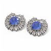 Image 3 : 13.05 ctw Tanzanite & Diamond Earrings 18K White Gold - REF-618W2H