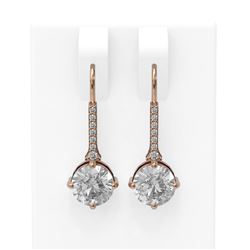 2.16 ctw Diamond Earrings 18K Rose Gold - REF-532R3K