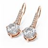 Image 3 : 2.16 ctw Diamond Earrings 18K Rose Gold - REF-532R3K