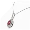 Image 3 : 4.97 ctw Certified Ruby & Diamond Victorian Necklace 14K White Gold - REF-160Y2X