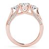 Image 3 : 2.05 ctw VS/SI Diamond 3 Stone 2pc Wedding Set 14k Rose Gold - REF-335H3R