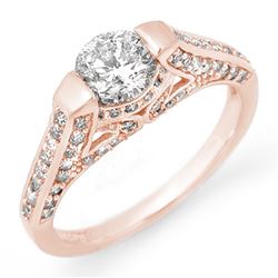 1.42 ctw Certified VS/SI Diamond Ring 14k Rose Gold - REF-205M3G
