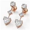 Image 1 : 2.32 ctw Heart Diamond Designer Earrings 18K Rose Gold - REF-416K3Y