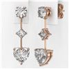 Image 3 : 2.32 ctw Heart Diamond Designer Earrings 18K Rose Gold - REF-416K3Y