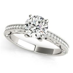 0.75 ctw Certified VS/SI Diamond Antique Ring 18k White Gold - REF-97M4G