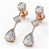 Image 1 : 2.32 ctw Pear Cut Diamond Designer Earrings 18K Rose Gold - REF-312H8R