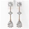 Image 2 : 2.32 ctw Pear Cut Diamond Designer Earrings 18K Rose Gold - REF-312H8R