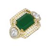 Image 3 : 8.23 ctw Emerald & Diamond Ring 18K Yellow Gold - REF-627Y3X
