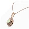 Image 3 : 5.13 ctw Certified Opal & Diamond Victorian Necklace 14K Rose Gold - REF-182Y2X