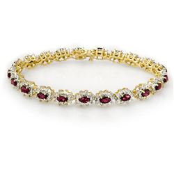 10.80 ctw Ruby & Diamond Bracelet 14k Yellow Gold - REF-345R5K