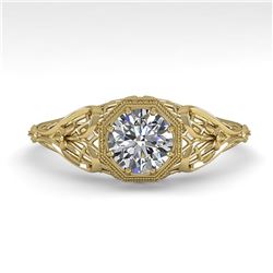 0.50 ctw VS/SI Diamond Engagment Ring Art Deco 18k Yellow Gold - REF-104W8H
