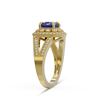 Image 3 : 2.69 ctw Certified Sapphire & Diamond Victorian Ring 14K Yellow Gold - REF-99F3M