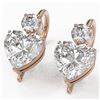 Image 1 : 1.8 ctw Heart Diamond Designer Earrings 18K Rose Gold - REF-364X3A