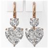 Image 2 : 1.8 ctw Heart Diamond Designer Earrings 18K Rose Gold - REF-364X3A