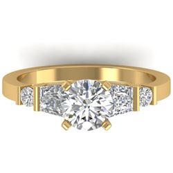1.69 ctw Certified VS/SI Diamond Solitaire Ring 14k Yellow Gold - REF-343X6A
