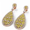 Image 3 : 24.01 ctw Canary Citrine & Diamond Earrings 18K Rose Gold - REF-700R2K