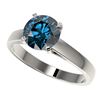 Image 1 : 2 ctw Certified Intense Blue Diamond Engagment Ring 10k White Gold - REF-331H4R