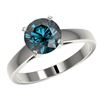 Image 2 : 2 ctw Certified Intense Blue Diamond Engagment Ring 10k White Gold - REF-331H4R