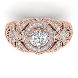 2.35 ctw Certified VS/SI Diamond Art Deco Ring 14k Rose Gold - REF-293H3R