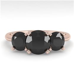 2 ctw Black Diamond Past Present Future Designer Ring 18k Rose Gold - REF-67R5K