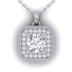 1.32 ctw VS/SI Diamond Art Deco Micro Necklace 14k White Gold - REF-193G3W