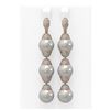 Image 1 : 3 ctw Diamond & Pearl Earrings 18K Rose Gold - REF-358K9Y
