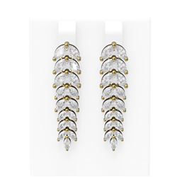 7.12 ctw Diamond Earrings 18K Yellow Gold - REF-860M9G