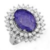 Image 1 : 8.78 ctw Tanzanite & Diamond Ring 18k White Gold - REF-401Y5X