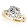 Image 2 : 1.5 ctw Certified VS/SI Diamond Halo Ring 18k Yellow Gold - REF-187H2R