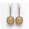 Image 1 : 14.4 ctw Canary Citrine & Diamond Victorian Earrings 14K Rose Gold - REF-239X5A