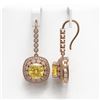 Image 2 : 14.4 ctw Canary Citrine & Diamond Victorian Earrings 14K Rose Gold - REF-239X5A