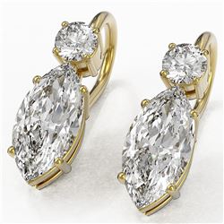 1.8 ctw Marquise Cut Diamond Designer Earrings 18K Yellow Gold - REF-259X3A