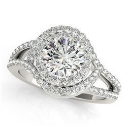 1.9 ctw Certified VS/SI Diamond Halo Ring 18k White Gold - REF-318Y2X