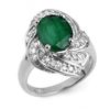 Image 1 : 3.29 ctw Emerald & Diamond Ring 18k White Gold - REF-118W2H