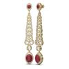 Image 2 : 9.18 ctw Ruby & Diamond Earrings 18K Yellow Gold - REF-520H2R