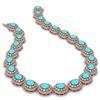 Image 2 : 86.75 ctw Turquoise & Diamond Victorian Necklace 14K Rose Gold - REF-2583X6A