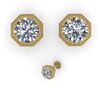 Image 2 : 1.0 ctw VS/SI Diamond Stud Solitaire Earrings Art Deco 18k Yellow Gold - REF-147H3R