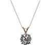 Image 3 : 1.55 ctw Certified Quality Diamond Necklace 10k Rose Gold - REF-224W8H