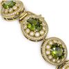 Image 3 : 44.22 ctw Tourmaline & Diamond Victorian Bracelet 14K Yellow Gold - REF-1342M4G