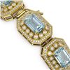 Image 3 : 49.14 ctw Aquamarine & Diamond Victorian Bracelet 14K Yellow Gold - REF-1361W5H