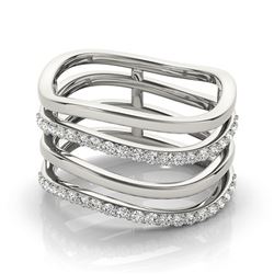 0.55 ctw VS/SI Diamond Fashion Ring 18k White Gold - REF-75N5F