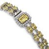 Image 3 : 14.96 ctw Citrine & Diamond Bracelet 14K White Gold - REF-232K4Y