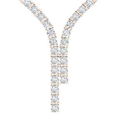 40 ctw Certified SI Diamond Necklace 18K Rose Gold - REF-4350H2R